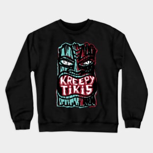 Kreepy Tikis Logo Red and Turquoise Crewneck Sweatshirt